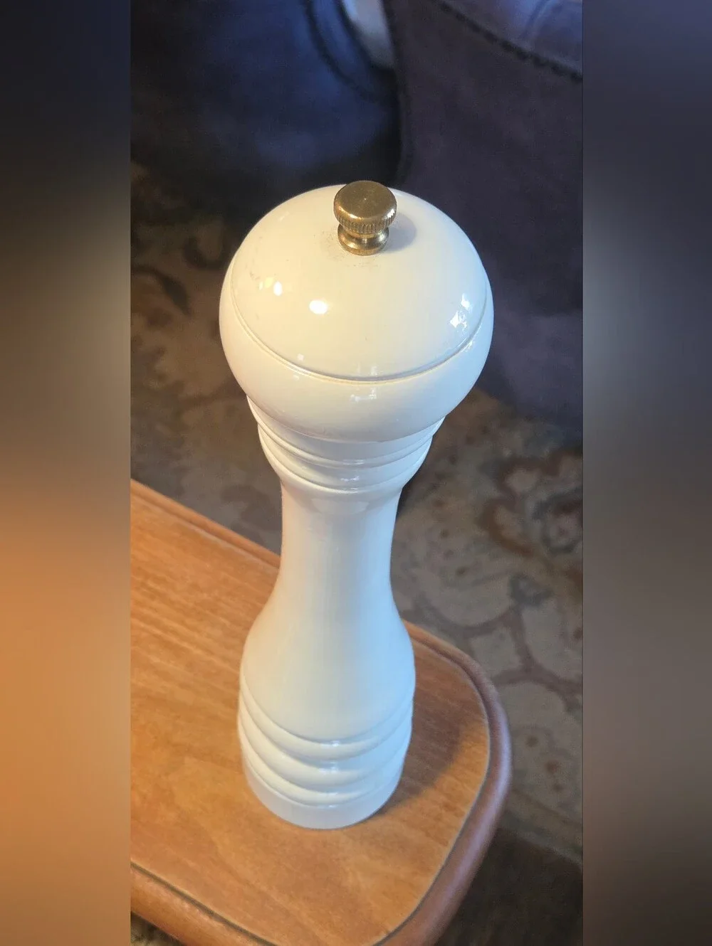 Classic White Lacquered Wooden Salt/Pepper Mill 13